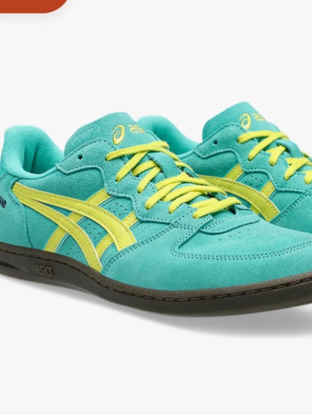 Asics Mens Teal and Yellow Suede Sneakers